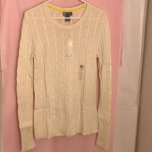 JCP Off White Cable Knit  Sweater Size L